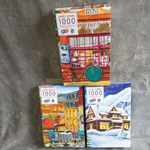 3 Colorful Artist Series 1000 Piece Puzzles